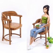 Деревянное кресло 1:6 "Тюльпан", цвета в ассортименте