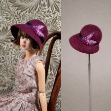 Фетровая шляпка "Перья" на обхват головы 10 см (Momoko. bjd)