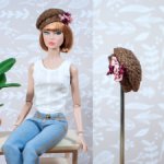 Соломенная шляпка берет для кукол с обхватом головы 9,5 см