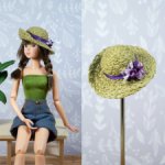 Соломенная шляпка для кукол с обхватом головы 9,5 см