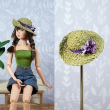 Соломенная шляпка для кукол с обхватом головы 9,5 см