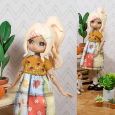 Платье "Цветы" для electronic cute pets, Ив, momotail, bjd