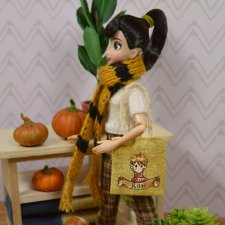 Сумка - шоппер "Рон" для пижамных принцесс и других кукол 1:12