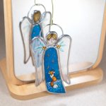 Витражный ангел "Лиса" в технике Тиффани