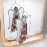 Витражный ангел "Розы" в технике Тиффани