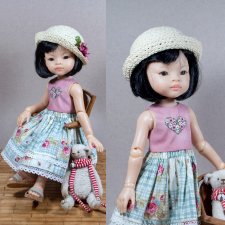 Платье "Цветочное сердечко" с вышивкой для Паола Рейна,бжд