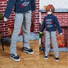 Серые вельветовые брюки для сицилийских псов, бжд, мжд