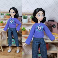 Лонгслив "Сиреневый кот" для пижамных принцесс ( Ральф против интернета)