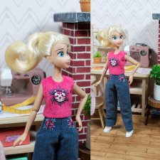 Майка "Котик" для кукол 1:12 (пижамные принцессы, тамагочи, momotale и др.)