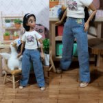 Джинсы с вышивкой для пижамок.