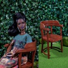 Деревянное кресло "Тюльпан"(1) для кукол 1:6 (barbie,Integrity toys,momoko,bjd)