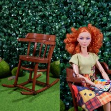Кресло-качалка "Плющ" для кукол 1:6 (Barbie, Momoko,bjd)