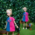 Трикотажное платье "Сердечко" для пижамных принцесс,бжд