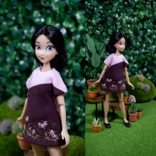 Трикотажное платье для пижамных принцесс,бжд