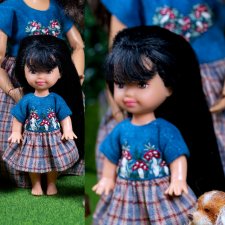 Платье "Мухоморы" для кукол Kelly/Shelly, Penny's box, bjd