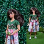 Платье "Цветочки" с вышивкой для Barbie (пышка),bjd