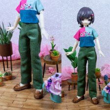 Вельветовые брюки для близнецов (blindbox Light and Shadow twins)