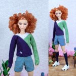 Бадлон "Колорблок 7" с вышивкой для барби (стандарт), бжд