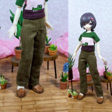 Вельветовые брюки для близнецов (blindbox Light and Shadow twins)