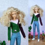 Бадлон "Колорблок 2" с вышивкой для барби (высокая), бжд