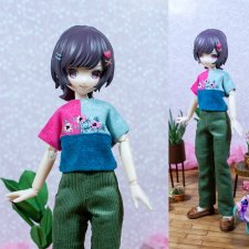 Футболка "Цветы" с вышивкой для сицилийских псов,близнецов,Милим.