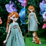 Платье "Лиса" с вышивкой для пижамных принцесс, бжд