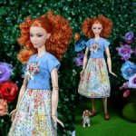 Платье "Букет" с вышивкой для Barbie (стандарт,высокая),bjd