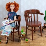 Деревянное кресло "Фиалка" для кукол 1:6 (barbie,Integrity toys,momoko,bjd)
