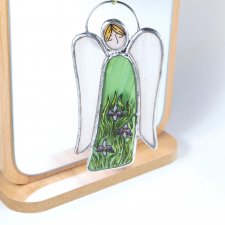 Витражный ангел "Ирисы" в технике Тиффани