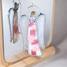 Витражный ангел "Пэчворк" в технике Тиффани