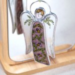 Витражный ангел "Пчелки" в технике Тиффани