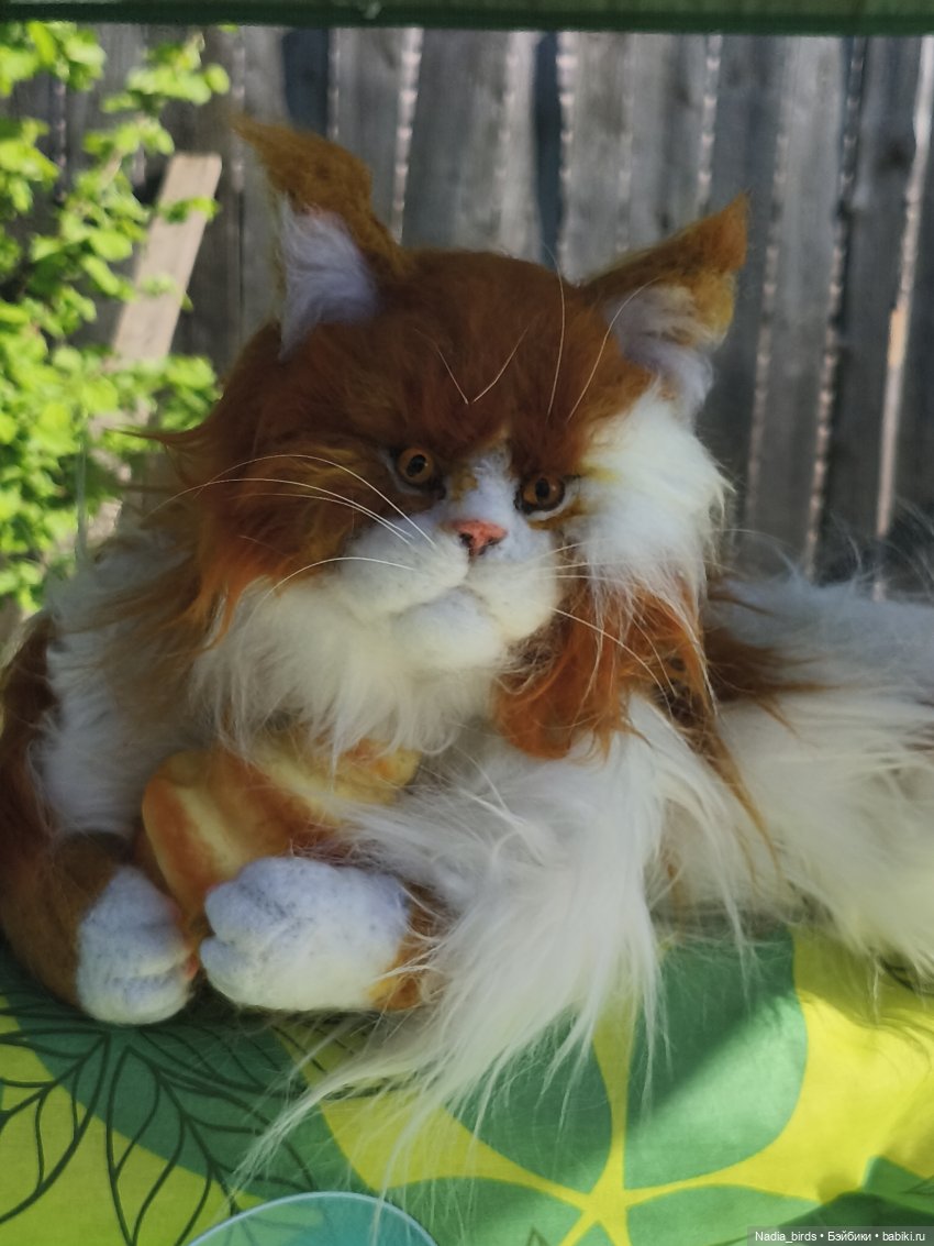 Котеюшки на даче) — Игрушки в смешанной технике (мех и глина): Арт (фото 10)