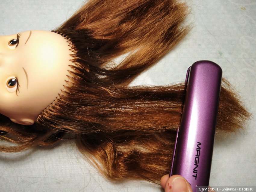 Выпрямляю волосы куклам — Перепрошивка волос и восстановление париков: МК (фото 3)