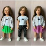 Комплект одежды для кукол Готц Gotz 48-50 см: куртка-бомбер, футболка, джинсы, юбка (цвет на выбор)