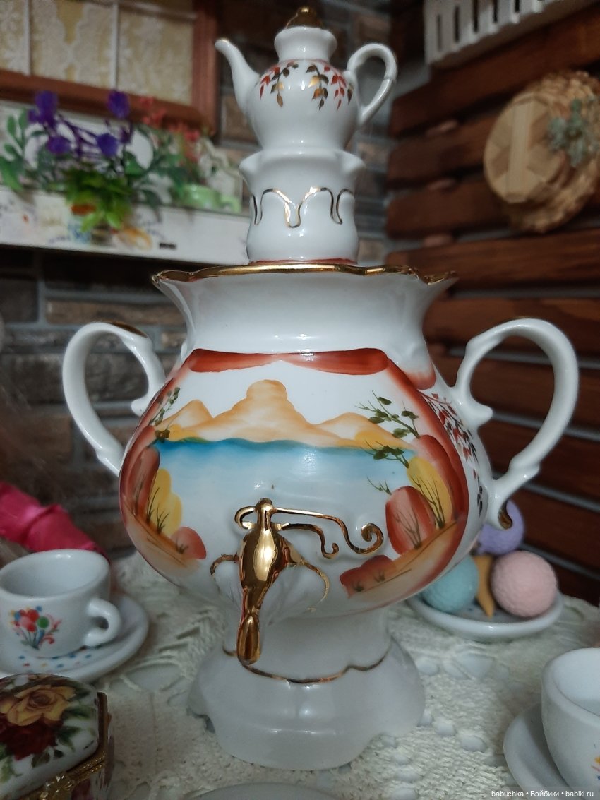 Сюжетные полочки - 3 (Чаепитие в уютном дворике.)