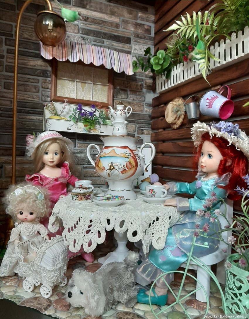 Сюжетные полочки - 3 (Чаепитие в уютном дворике.)
