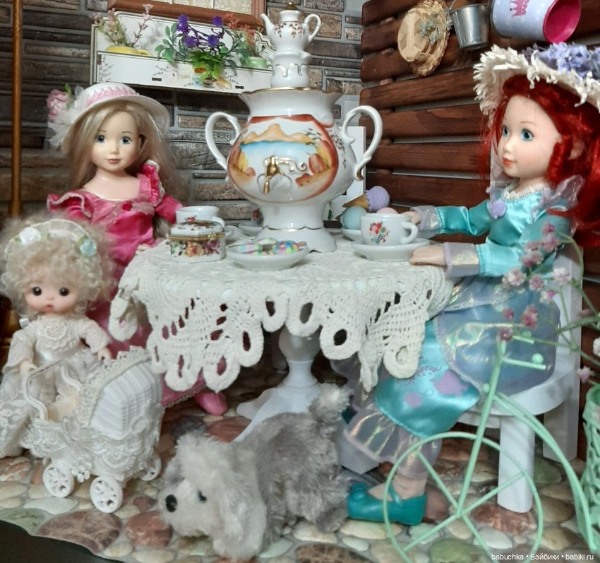 Сюжетные полочки - 3 (Чаепитие в уютном дворике.) (фото 2)