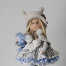 Совушка интерьерная текстильная кукла