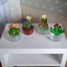 Кактусы в горшочках