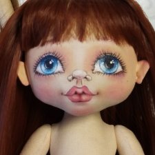 Кукла текстильная с личиком и волосами, 26см