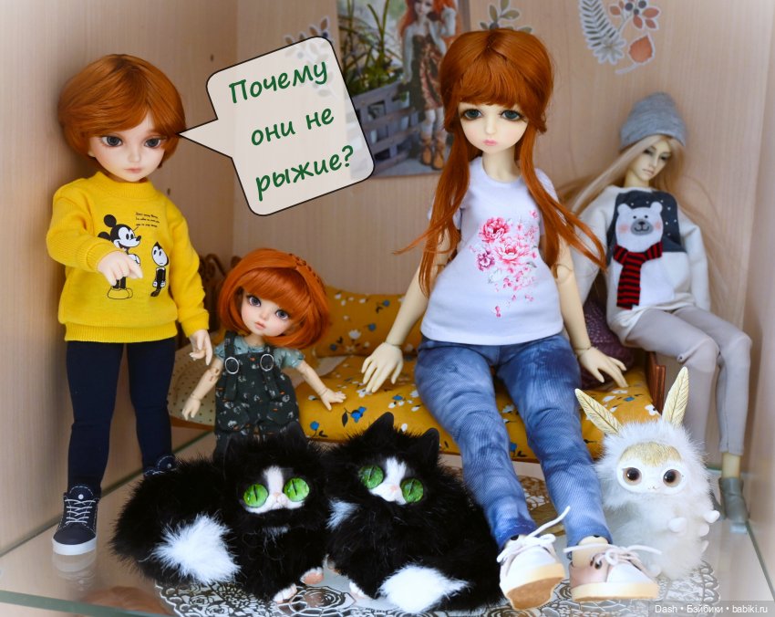 Коты прилетели — Игрушки в смешанной технике (мех и глина): Арт