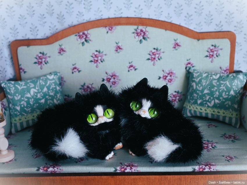 Коты прилетели — Игрушки в смешанной технике (мех и глина): Арт (фото 6)