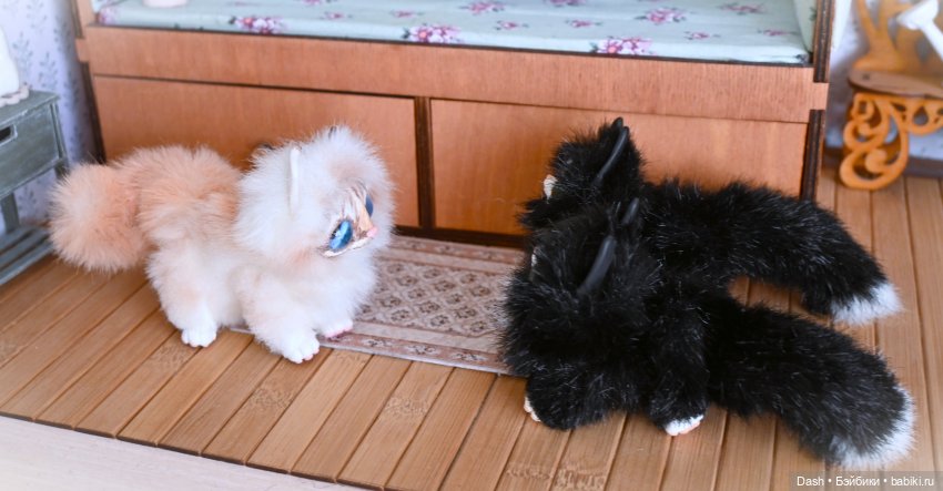 Коты прилетели — Игрушки в смешанной технике (мех и глина): Арт (фото 4)