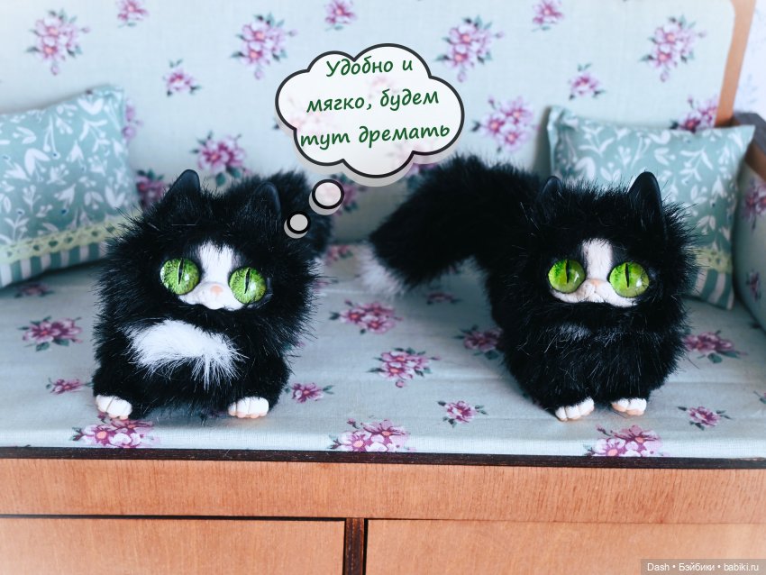 Коты прилетели — Игрушки в смешанной технике (мех и глина): Арт (фото 2)