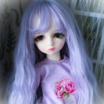 Сиреневый волнистый парик размер 6-7