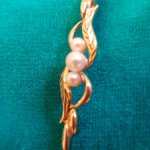 Изящная антикварная золотая брошь (9ct) 375 проба морской жемчуг.Англия конец XIXв.-начало ХХв