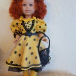 Прелестный набор одежды "солнечный горох" для большой куклы