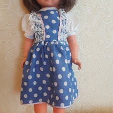 Куколка-красавица Сони (Раунштайн) Винтаж ГДР в родной одежде и обуви с приданным