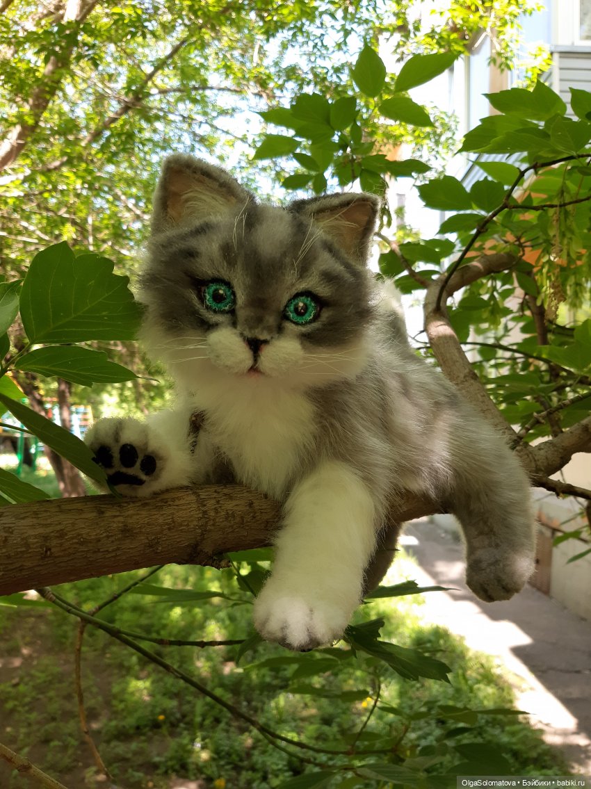 Серый котейка-долгострой — Авторские мишки Тедди и друзья: фото (фото 4)