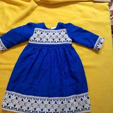 Красивое синее платье на большую куклу